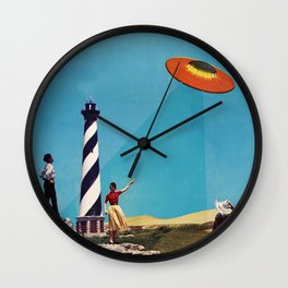 Did You Guys See It? Wall Clock | Greys, Reptilian, Digital, Ufo, Curated, Reptilians, Collage, Lighthouse, Flyingsaucer, Paper 