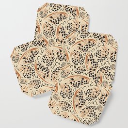 butterfly print pattern - neutral Coaster