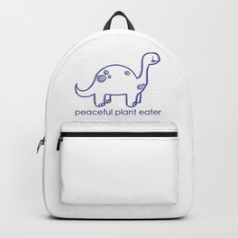 Peaceful Plant Eater Dino Backpack | Drawing, Dino, Vegan, Digital, Vegetarian, Dinosaur, Herbivore 