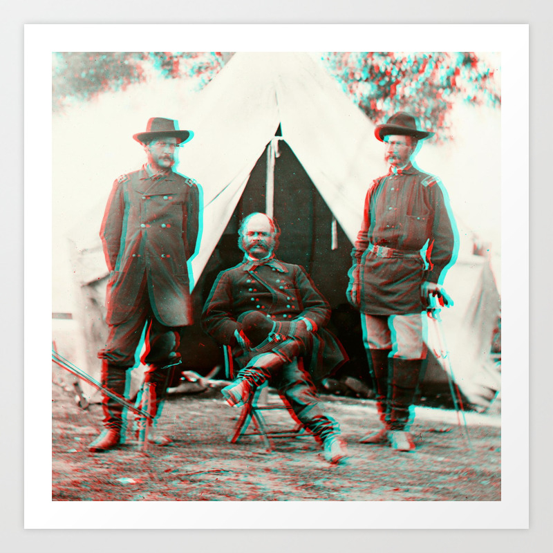 General Ambrose E Burnside And Staff Officers Civil War 3d