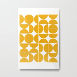 Mid Century Modern Geometric 04 Yellow Metal Print | Curated, Pop Art, Yellow, Scandinavian, Yellowpattern, Modern, Abstract, Graphicdesign, Midcentury, Vector 