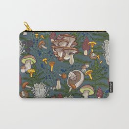 mushroom forest Carry-All Pouch | Graphicdesign, Forest, Enoki, Plants, Moss, Botanical, Mushrooms, Wild, Truffle, Autumn 