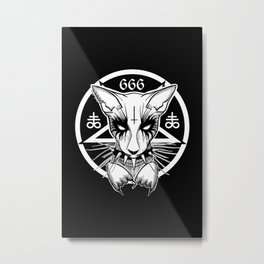 Black Metal Cat Metal Print | Devilhand, 666, Cat, Hell, Devil, Halloween, Music, Leviathan, Drawing, Metal 