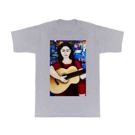 Violeta Parra and her guitar T Shirt | Violetaparra, Singer, Chile, Guitar, People, Music, Acrylic, Violeta, Curated, Other 