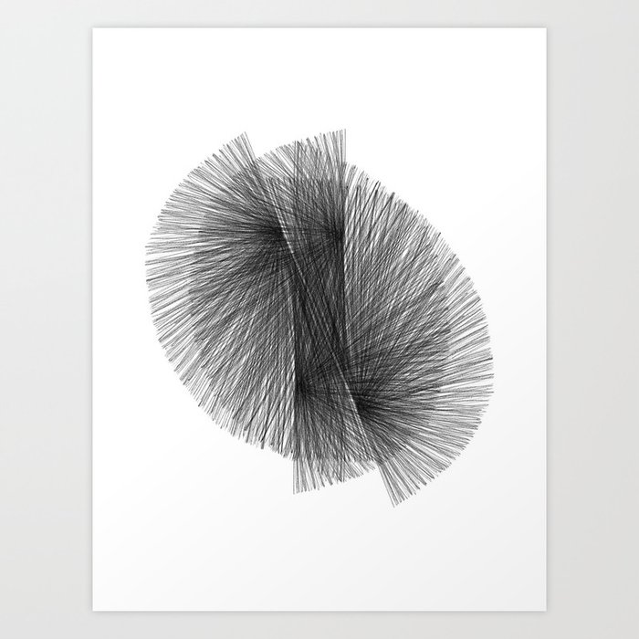 Black White Radiating Lines Mid Century Modern Geometric