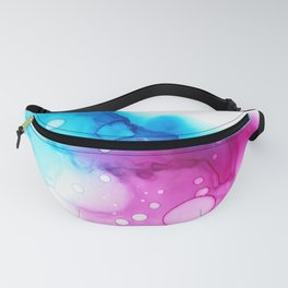 pink and blue smoke abstract background, alkohol ink Fanny Pack