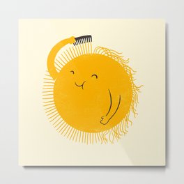 Here comes the sun Metal Print | Sunshine, Surrealism, Happyday, Drawing, Curated, Yellow, Hair, Morning, Smile, Minimalism 