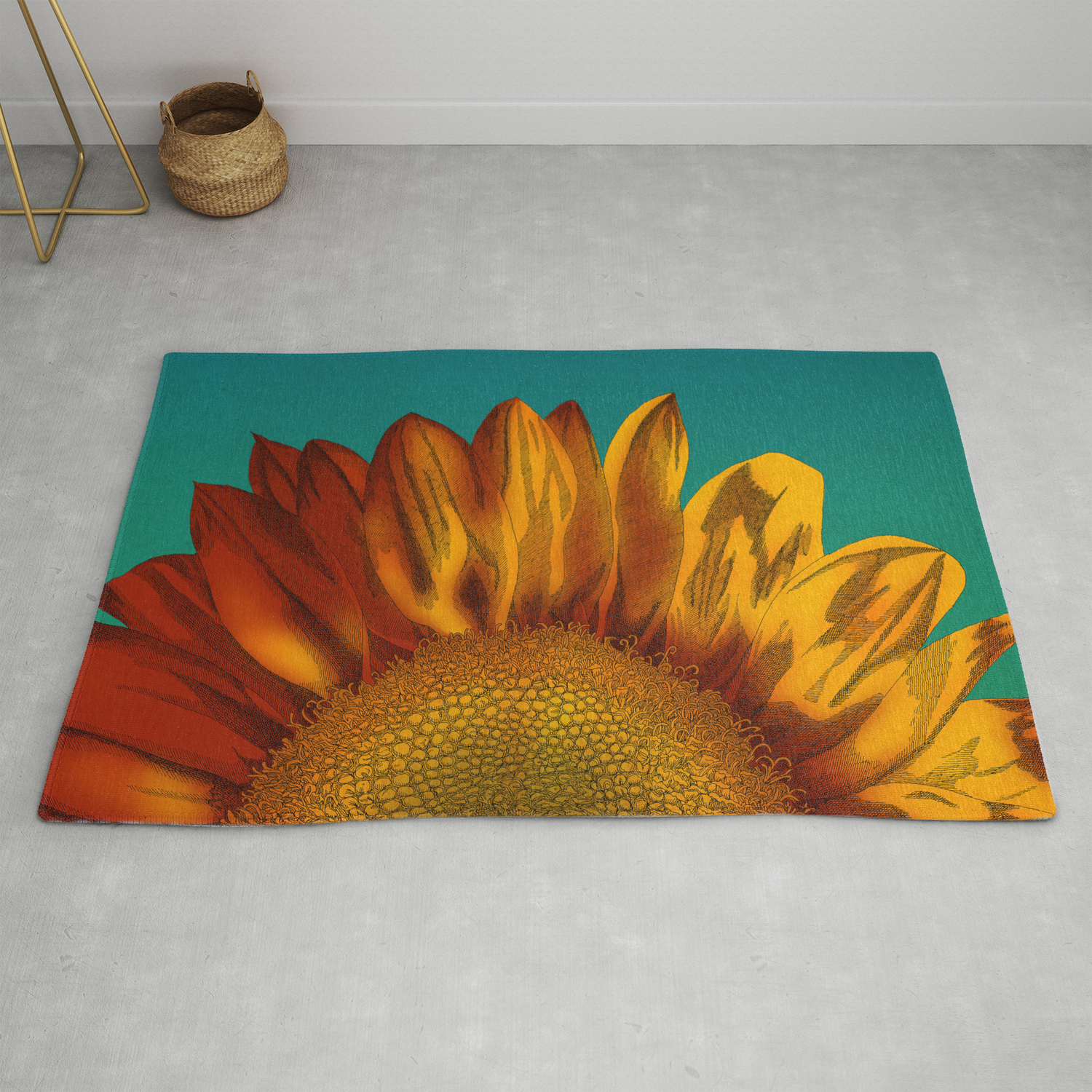 A Sunflower Rug By Megstuff Society6
