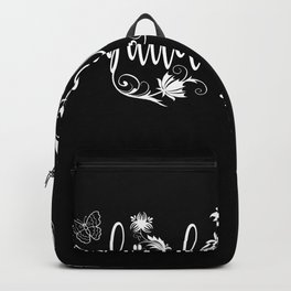 Building Cleaner Lover Flower Design Motif Backpack | Vacuuming, Household, Broom, Butterfly, Washing, Rag, Housewife, Mop, Hygiene, Insect 