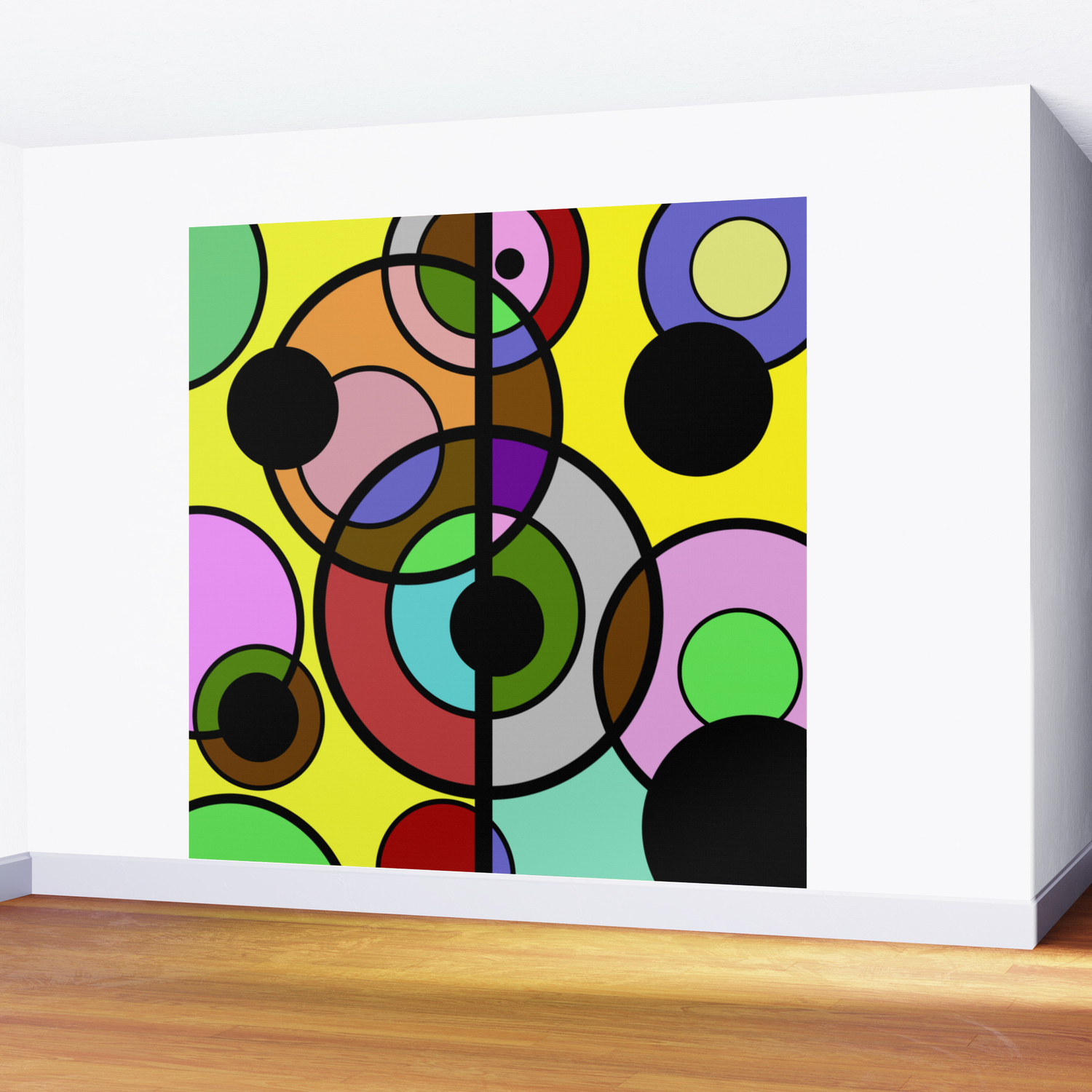 Dark Retro Geometric Abstract Pattern Wall Mural By Printpix