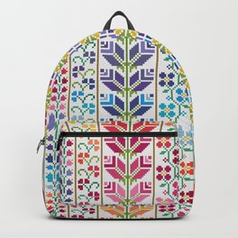 Palestinian Spring Tatreez - Decoelian Backpack | Palestine, Jordanian, Digital, Palestinian, Pattern, Spring, Tatreez, Heritage, Crossstitch, Jordan 