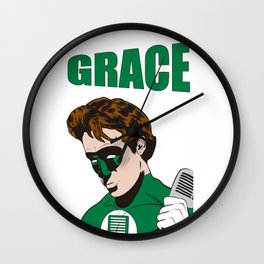Grace Wall Clock | Rock, Superhero, Linternaverde, Comic, Buckley, Jeffbuckley, Portrait, Illustration, Music, Grace 