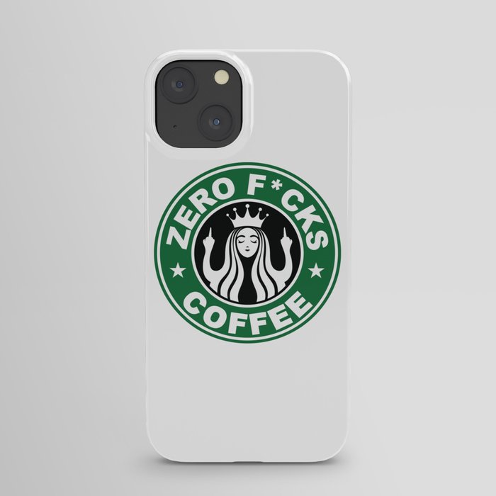 Starbucks Logo Parody - Zero Fucks - Middle Finger - Flipping Off - Funny -  Humor - Cafe - Coffee iPhone Case by rmbartill | Society6
