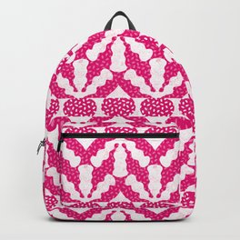 Radish Pink Pop Backpack | White, Veggie, Teatowel, Pink, Garden, Growyourown, Digital, Pattern, Graphicdesign, Fun 