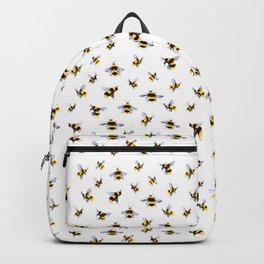 Bumblee Bee Watercolor Pattern Backpack | Surfacepattern, Beedesign, Watercolor, Ink, Yellow, Bees, White, Drawing, Beepainting, Digital 