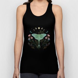 Luna and Forester Tank Top | Bohemian, Floral, Moonmoth, Mystical, Nature, Midnightgarden, Forestermoth, Curated, Flowers, Lunamoth 
