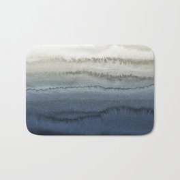 WITHIN THE TIDES - CRUSHING WAVES BLUE Badematte | Modern, Grey, Curated, Abstract, Ombre, Nordicdeco, Minimal, Nordic, Monikastrigel, Ink 