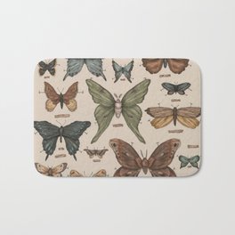 Butterflies and Moth Specimens Badematte