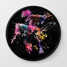 just chill Wall Clock | Typography, Graphicdesign, Justchill, Watercolor, Curated, Digital, Pop Art, Pattern 