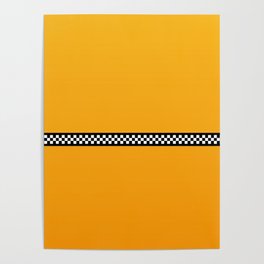 NY Taxi Cab Yellow with Black and White Check Band Poster