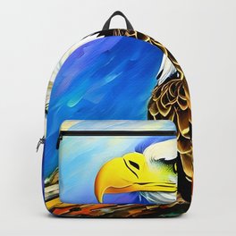 Eagle Oil Portrait Backpack | Canvaspainting, Animallovers, Oilpainting, Birdwallart, Eagle, Natureart, Animalart, Walldecor, Naturewallart, Baldeagle 