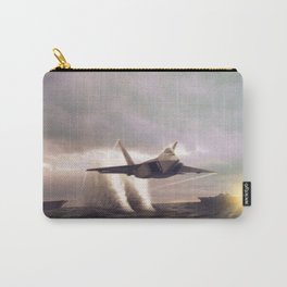 F-22 raptor jet fighter  Carry-All Pouch | Digitalart, Digital, Water, Powerful, Military, Jet, Usaarmy, Sunset, Ocean, Airplane 