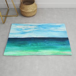 Love You Tulum + Back Rug | Teal, Water, Beach, Mexico, White, Sea, Wave, Ocean, Illustration, Texture 