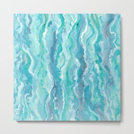 Ocean Melt Metal Print | Aqua, Marble, Marbled, Painting, Abstract, Accessories, Turquoise, Ocean, Digital, Beach 