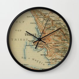 Vintage Trieste Italy Map (1911) Wall Clock