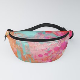 Paint Splatter Turquoise Orange And Pink Fanny Pack