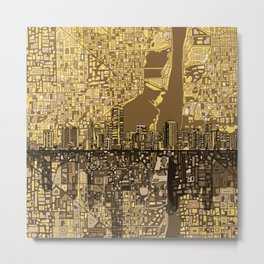 miami city skyline Metal Print | Digital, Collage, Abstract, Architecture 