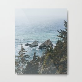 Pacific Northwest Metal Print | Oregon, Landscape, Ocean, Day, Water, Digital, Curated, Stormy, Vintage, Color 