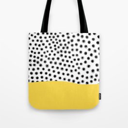 black dots with yellow Tote Bag