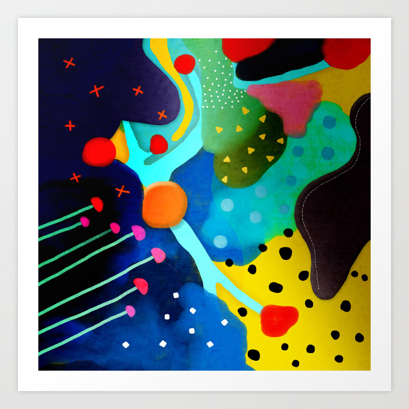 Abstract Art Lagoon Mushrooms Rupydetequila Amazonia Dots