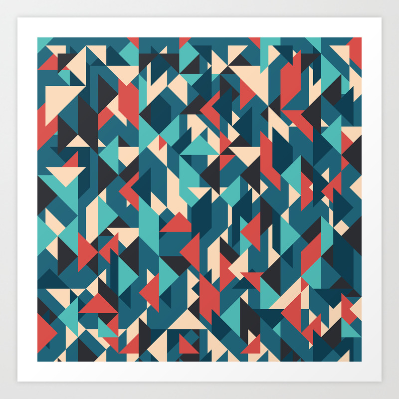 Abstract Geometric Background Modern Overlapping Triangles Art