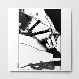 asc 454 - La femme charnelle (The carnal woman) Metal Print | Blackandwhite, Ink Pen, Digital, Rosary, Drawing 