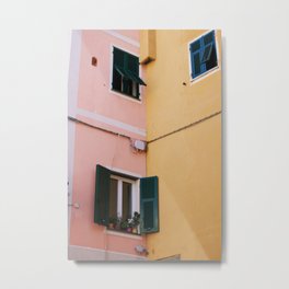 Rincón  Metal Print | Quant, Italy, Green, Town, Vintage, Window, Color, Windowsill, Cute, Italian 