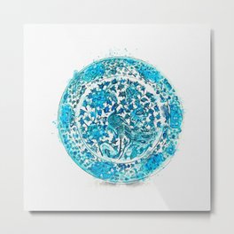 A BLUE AND WHITE ‘PEACOCK AND PEONY’ DISH MING DYNASTY, 15TH-16TH CENTURY watercolor by Ahmet Asar Metal Print | Clay, Artist, Traditional, Hand, Work, Handmade, Jug, Craft, People, Wheel 