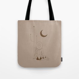 Talking to the Moon - Taupe & Rust Tote Bag