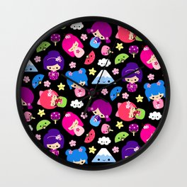 Kawaii Kokeshi J-Pop! Wall Clock | Mtfuji, Cute, Japanese, Sakura, Kawaii, Jpop, Tokyo, Kokeshi, Girl, Cherryblossoms 