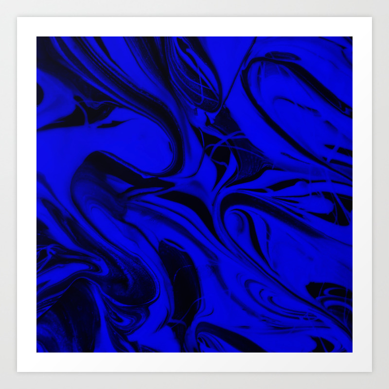 Black And Blue Swirl Abstract Blue And Black Mixed Paint