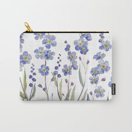 Blue Forget Me Not Blooms Carry-All Pouch