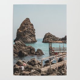 The perfect beach & sea way of living, coastal photography, riff, Amalfi Coast Poster