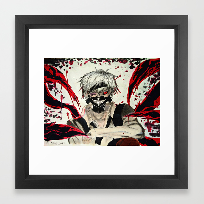Get Wallpaper Anime Tokyo Ghoul Kaneki Ken Drawing Framed Art Print By For iPhone