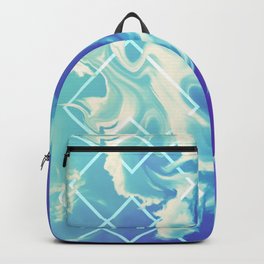 Blue Sky Backpack | Paint, Forms, Blue, Liquid, Sky, Geometric, Painting, Colorful, Graphic, Abstract 