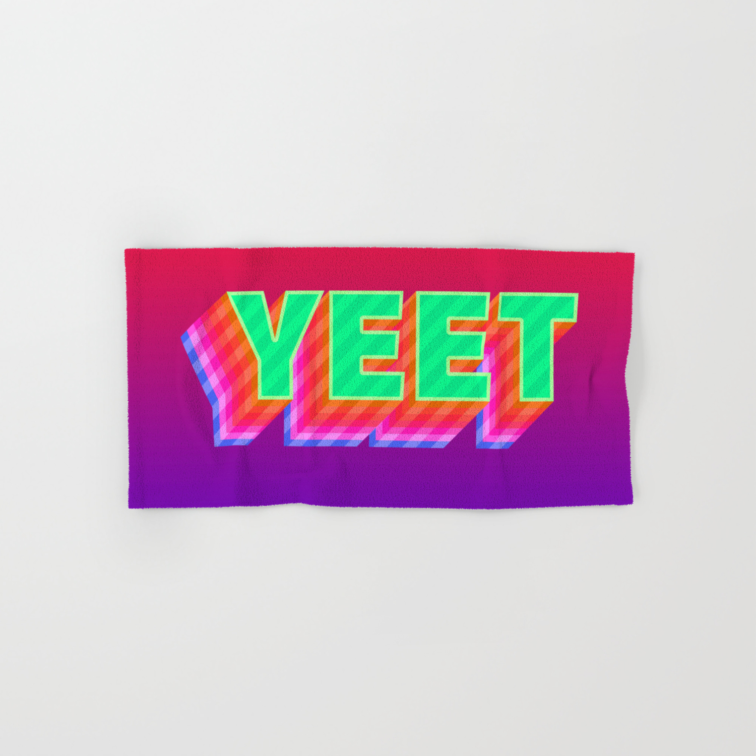 Yeet Meme Colorful Typography Hand Bath Towel By Alicewieckowska