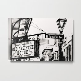 Jean Lafitte's Absinthe House Metal Print | Photo, Sign, Mancave, Nola, Neworleans, Louisiana, Black And White, Travel, Bourbon, Bienville 