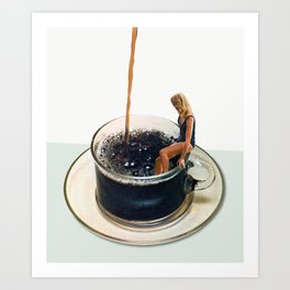 COFFEE by Beth Hoeckel Kunstdrucke | Food, Curated, Espresso, Cafe, Bathingsuit, Vintage, Morning, Photomontage, Digital, Popart 