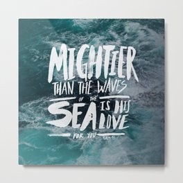Mightier than the Sea Metal Print | Watercolor, Bible, Jesus, Beach, Painting, Digital, Bibleverse, Christian, Love, Jesuschrist 