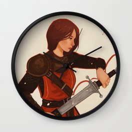 Constance Wall Clock | Warrior, Illustration, Sword, Painting, Woman, Armor, Constance, Digital 
